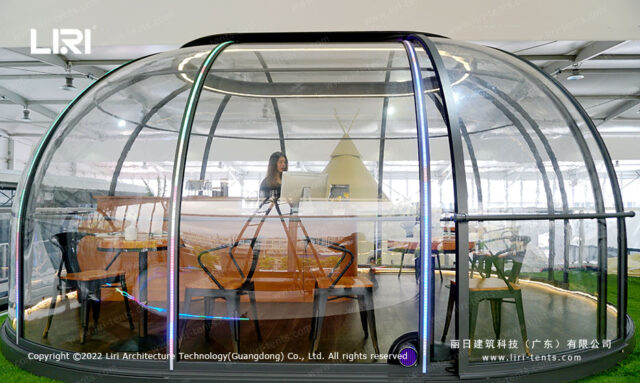 Aluminum Curved glass Dome Sunroom