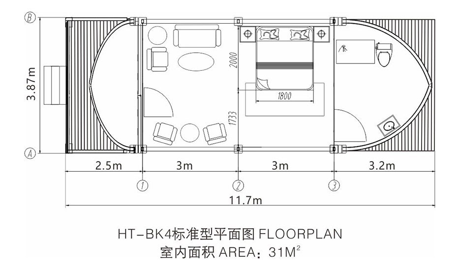 貝殼帳篷酒店平面布局圖